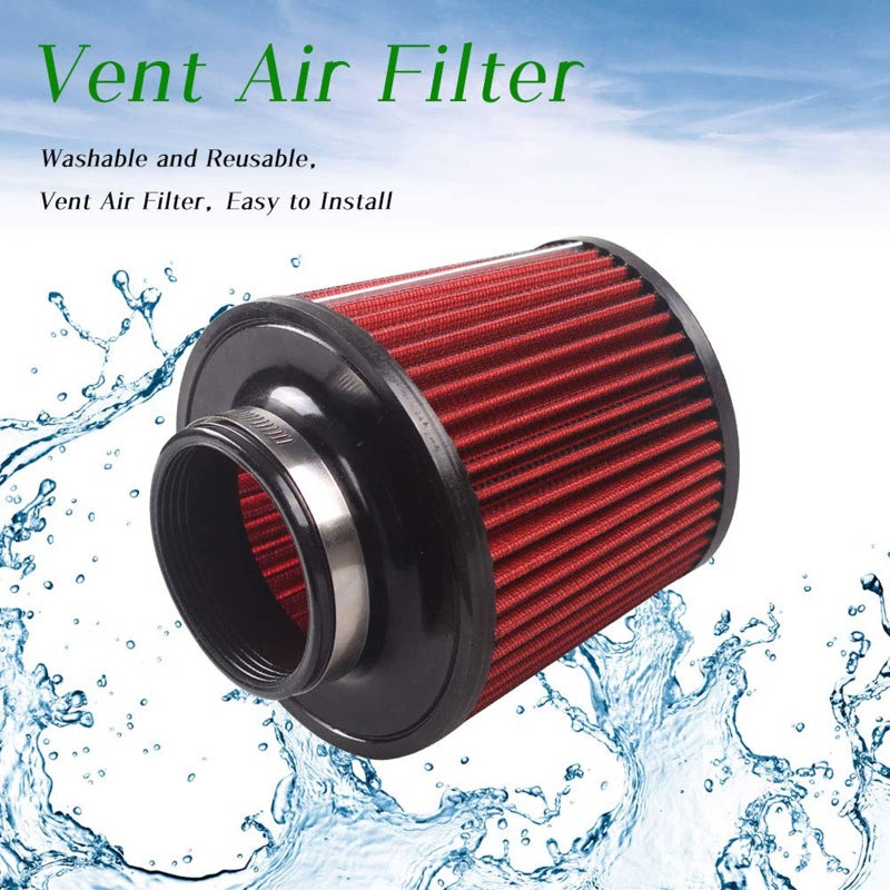 RYANSTAR RACING RYANSTAR 76mm 3" High Flow Round Tapered Cone Closed-Top Cool Air Filter Cleaner - Image 2